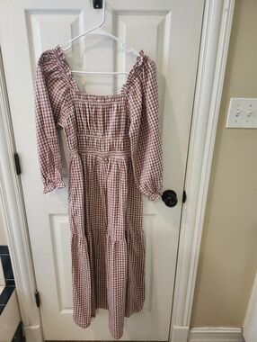 Shop Dahl Red Gingham Maxi Dress